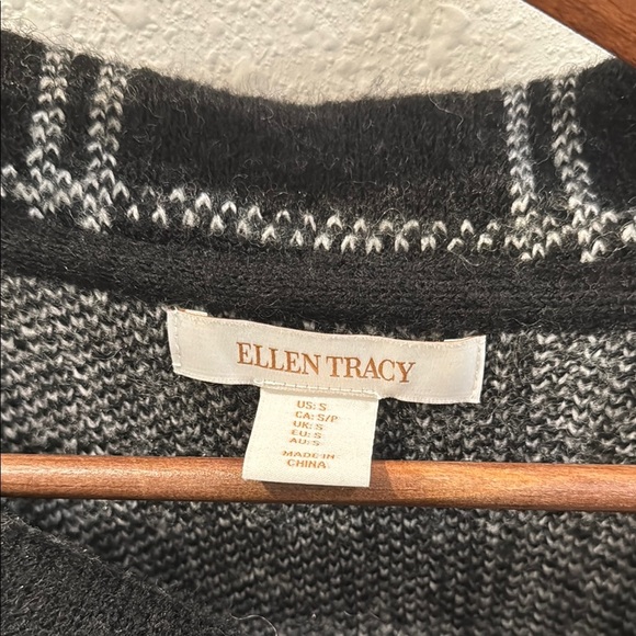 Ellen Tracy Black and White Cardigan Sweater - Picture 2 of 4